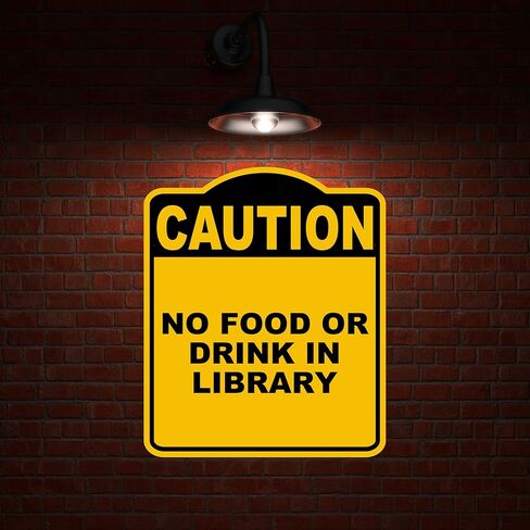 لا طعام أو مشروب في المكتبة تحذير أصفر أسود من الألومنيوم المركب 20 × 24 بوصة in Kuwait