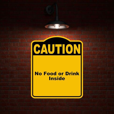 لا يوجد طعام أو مشروب داخل الحذر الأصفر الأسود الألومنيوم المركب 8.5 × 10 بوصات in Kuwait