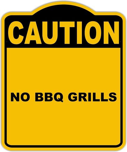 لا شواء شواء الحذر الأصفر الأسود الألومنيوم المركب علامة 20 × 24 بوصة in Kuwait