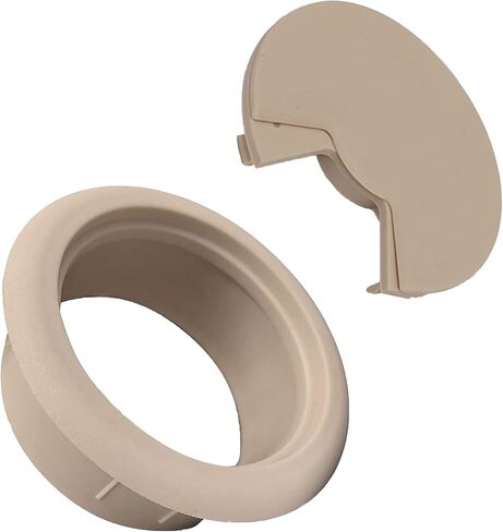 Cordaway Round Desk Desk Grommet مثالي للمكتب المنزلي ، الكمبيوتر ، الألعاب ، المسارح المنزلية ومراكز الترفيه القابلة للتعديل ، قطرها 2-3/8 بوصة ، 1-1/8 "، بيج ، قطعة واحدة in Saudi Arabia