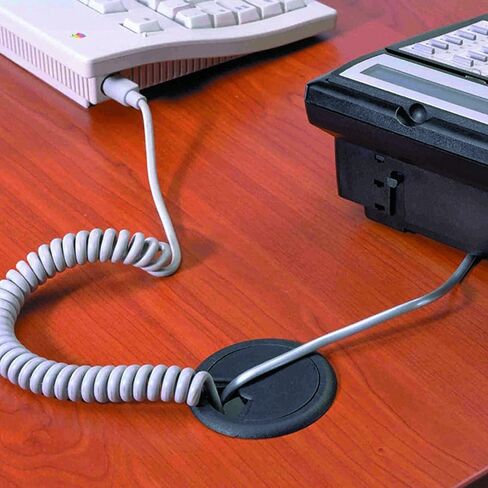 Cordaway Round Desk Desk Grommet مثالي للمكتب المنزلي ، الكمبيوتر ، الألعاب ، المسارح المنزلية ومراكز الترفيه القابلة للتعديل ، قطرها 2-3/8 بوصة ، 1-1/8 "، بيج ، قطعة واحدة in Saudi Arabia