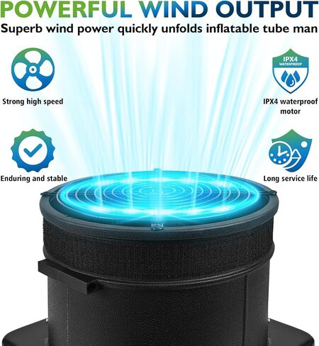 1/4 HP Wacky Wacky Wacky Tube Tube Guy Blower ، 200 و WAN قابلة للنفخ ، مروحة منفاخ ، يناسب 9 بوصات قابلة للنفخ راقصة in Saudi Arabia