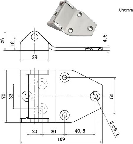 Stainless Steel Heavy-Duty Door Hinge 1Pcs in Saudi Arabia