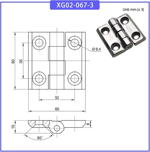 304 Stainless Steel Folding Hardware Hinge Oven Distribution Box Cabinet Door 1Pcs(XG02-067-2-Small) in Saudi Arabia