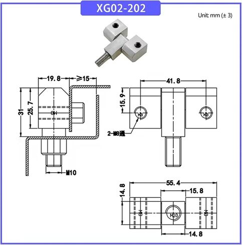 XG02-202 Three Joint Hinge with Detachable Screw 304 Stainless Steel Bolt 1Pcs in Saudi Arabia