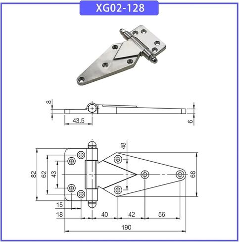 XG02-128 المفصلة الثقيلة 304 من الفولاذ المقاوم للصدأ 1pcs in Saudi Arabia