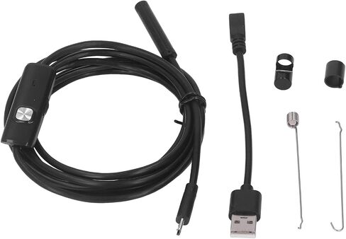منظار Topincn USB الصناعي مع 6 مصابيح LED كاميرا الأنابيب -7 مم لقياس الأنابيب ، وصيانة السيارة وتثبيت الأثاث (1M) (2M) in Saudi Arabia
