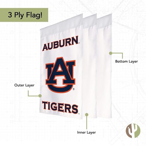 Desert Cactus Auburn University Au Garden Flag - 19 × 12 بوصة Auburn Tigers Banner ، للعرض في الهواء الطلق والأحداث (Design F) in Saudi Arabia