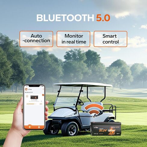 Litime 48V 100ah Lithium Golf Cart Battery مع شاحن ، ومدمج 200A BMS ، وحماية Bluetooth & Low-Temp ، ودعم ما يصل إلى 5 كيلو وات ، وهو مثالي لعربات الجولف in Kuwait