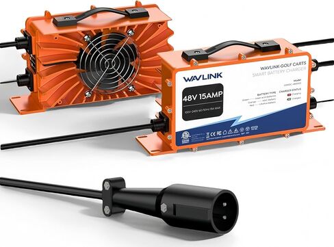 Wavlink Golf Cart Argger ، GS950C-48V 15A MAX ، 810W OUTPUT ، IP67 IP67 ، LIFEPO4/NMC/LEAD-ATAD ACID (قابس ثلاثي المثلثات لـ RXV/TXT) in Saudi Arabia