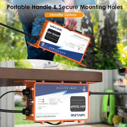 Wavlink Golf Cart Argger ، GS950C-48V 15A MAX ، 810W OUTPUT ، IP67 IP67 ، LIFEPO4/NMC/LEAD-ATAD ACID (قابس ثلاثي المثلثات لـ RXV/TXT) in Saudi Arabia