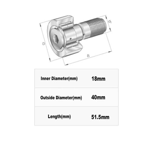 KRX18x40x51.5-3/3AS Cam Followers KRX18X40X51.5 for Printing Machine Needle Roller Bearing in Saudi Arabia