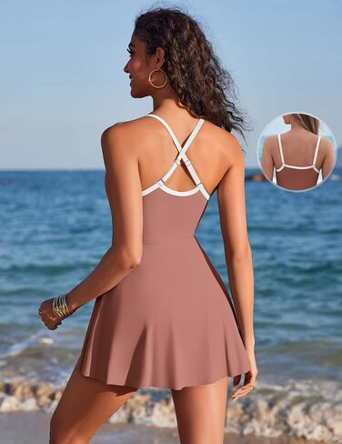 Ai'Mage Womens One Piece Swimsuits A Line Swim Dress in Saudi Arabia