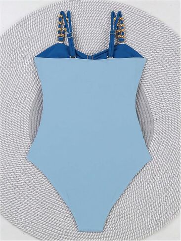 Floerns Women's Colorblock Cut Out Front One Piece Swimsuit Tummy Control Bathing Suit in Saudi Arabia