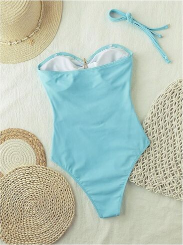 Floerns Women's Colorblock Cut Out Front One Piece Swimsuit Tummy Control Bathing Suit in Saudi Arabia