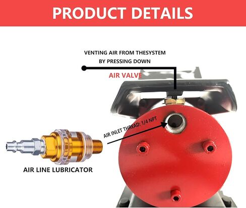 المضخة الهيدروليكية 10000 رطل ، المصعد الهيدروليكي للتحكم في مضخة الهواء ، المضخة الهيدروليكية مع مشغل التحكم عن بُعد ، أحمر in Kuwait