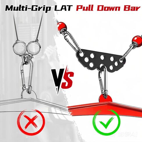 Lasnten 2 Pack Multi-Grip LAT Pull Down Bar for Home Gym Fitness, Spreader Plate LAT Pulldown Attachments for Pulley System Cable Machine, Double to Single Cable Attachment Exercise Handle in Saudi Arabia