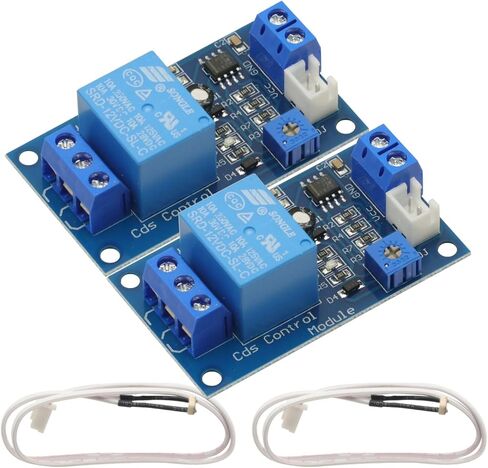 2PCS DC 12V Light Control Switch Photoresistor Relay Module Detection Sensor 10A Brightness Automatic Control Module in Saudi Arabia