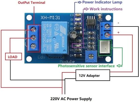 2PCS DC 12V Light Control Switch Photoresistor Relay Module Detection Sensor 10A Brightness Automatic Control Module in Saudi Arabia