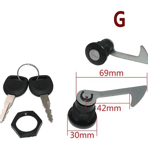 Motorcycle Tail Box Lock with 2 Keys Zinc Alloy Black Motor DIY Accessories YP19 G 1Pcs(C) in Kuwait