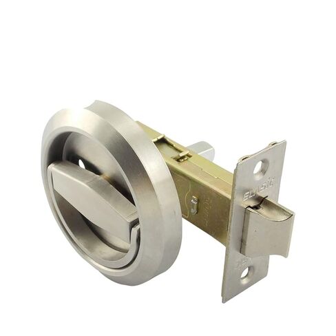 Hidden Door Locks Stainless Steel Handle Kitchen Bedroom Invisible Pulls Mechanical Outdoor Lock for Fire Proof Hardware 1Pcs(Black Set) in Kuwait