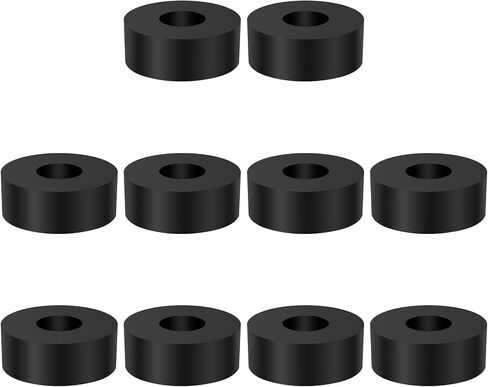 10 Pcs Multi-Purpose Rubber Spacers, 1 Inch OD x 3/8 Inch ID x 3/8 Inch Round Thickness Anti Vibration Bushings Washers for Home Hardware Motor Screws Bolts Car Accessories (Black) in Saudi Arabia