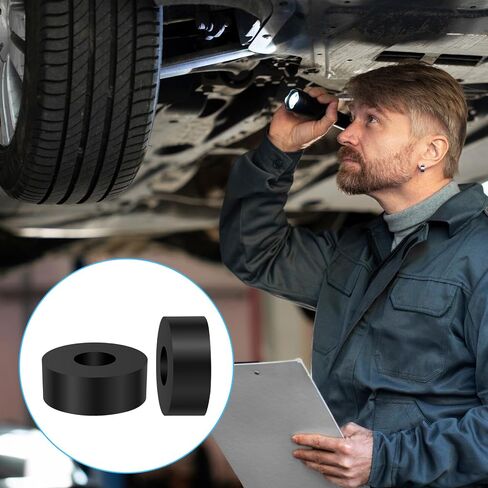 10 Pcs Multi-Purpose Rubber Spacers, 1 Inch OD x 3/8 Inch ID x 3/8 Inch Round Thickness Anti Vibration Bushings Washers for Home Hardware Motor Screws Bolts Car Accessories (Black) in Saudi Arabia