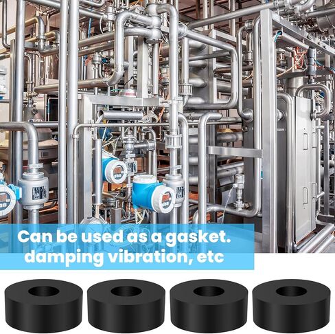 10 Pcs Multi-Purpose Rubber Spacers, 1 Inch OD x 3/8 Inch ID x 3/8 Inch Round Thickness Anti Vibration Bushings Washers for Home Hardware Motor Screws Bolts Car Accessories (Black) in Saudi Arabia