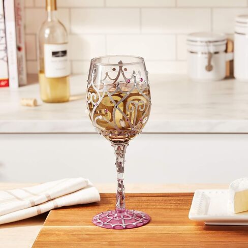 Lolita My Tiara Artisan Painted Wine Glass Gift in Saudi Arabia