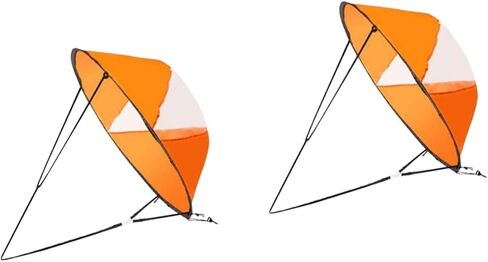 BESPORTBLE 1Pcs Foldable Kayak Sail with Clear Window, Portable PVC Downwind Wind Paddle for Canoe, Kayak, Inflatable Boats, Uv Protection, Easy Setup, 42.51x42.51 Inch (Orange) in Saudi Arabia