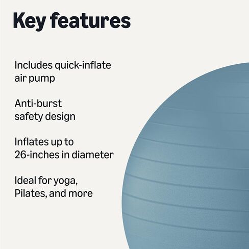 Amazon Basics Anti-Burst Exercise Ball with Pump, 23-26" Diameter in Saudi Arabia