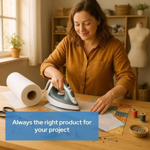 HBI Medium Weight Fusible Interfacing, Non Woven Iron-On, 20 in x 25 yd in Kuwait