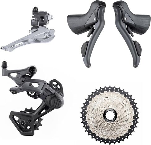 مجموعة مجموعة Microshift Sword 2x10 سرعات-تشمل الفرامل/المحفزات ، و derailler الأمامي ، و derailleur kage ، الكاسيت 11-38T ، كرانيسكت غير مشمولة in Saudi Arabia
