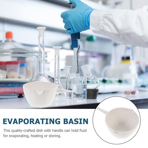 PRETYZOOM Laboratory Evaporating Dish Handle Reusable Porcelain Evaporation Bowl Evaporating Basin for Concentration in Saudi Arabia