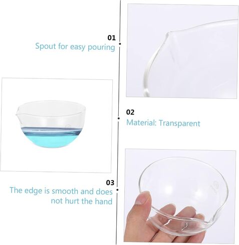 Flat Bottom Glass Evaporating Dish with Spout 500ml Round Laboratory Evaporating Basin for Mixing and Pouring in Saudi Arabia