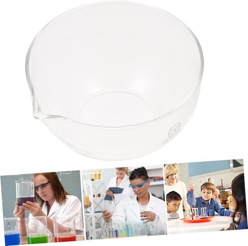 Flat Bottom Glass Evaporating Dish with Spout 500ml Round Laboratory Evaporating Basin for Mixing and Pouring in Saudi Arabia