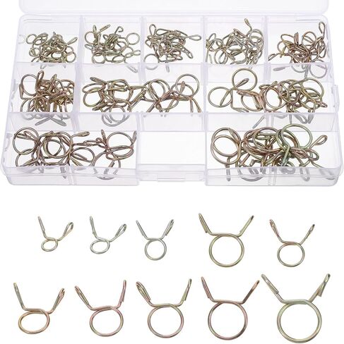 HEALLILY 120pcs Spring Hose Clamp Kit Water Hose Clamps Tubing Fuel Line Boxed Set for Easy Storage in Saudi Arabia
