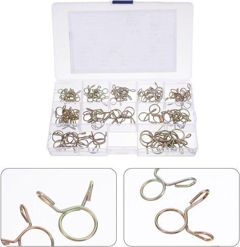 HEALLILY 120pcs Spring Hose Clamp Kit Water Hose Clamps Tubing Fuel Line Boxed Set for Easy Storage in Saudi Arabia
