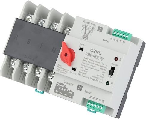 YCQ4-100E/4P 220V AC 8KA DIN RAIL ATS تبديل الطاقة دون انقطاع مزدوج الطاقة التبديل التلقائي 63A 100A (100A) in Saudi Arabia
