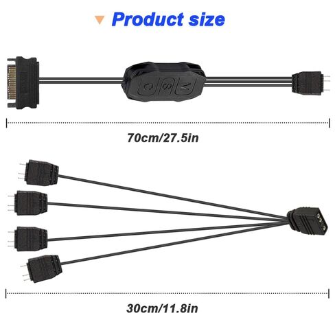 وحدة تحكم 5V 3PIN ARGB ، وحدة تحكم الإضاءة الإضاءة SATA POWER STRIPE مع ARGB 1 أنثى إلى 4 كابل الخائن الذكور للوحات الأم بدون 5V ARGB ، شرائط ضوء ARGB in Saudi Arabia