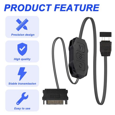 وحدة تحكم 5V 3PIN ARGB ، وحدة تحكم الإضاءة الإضاءة SATA POWER STRIPE مع ARGB 1 أنثى إلى 4 كابل الخائن الذكور للوحات الأم بدون 5V ARGB ، شرائط ضوء ARGB in Saudi Arabia
