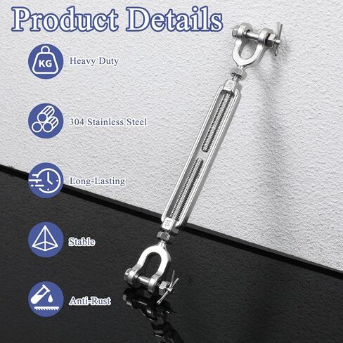 4 حزمة 1/4 "(M6) 304 لوكس الفولاذ المقاوم للصدأ ، وتوتر الأسلاك الثقيلة لكابلات الأسلاك الجهاز الشراع وحبس ، و 1600 رطل حمولة العمل in Saudi Arabia