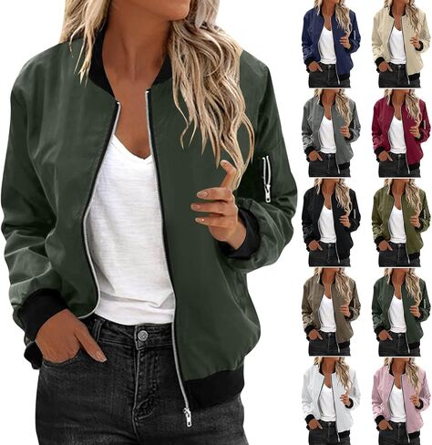 سترات للنساء خفيفة الوزن الخريف معاطف الخريف 2025 مقاومة للماء وعضو الرياح معاطف المطر القنابل المعاطف in Kuwait