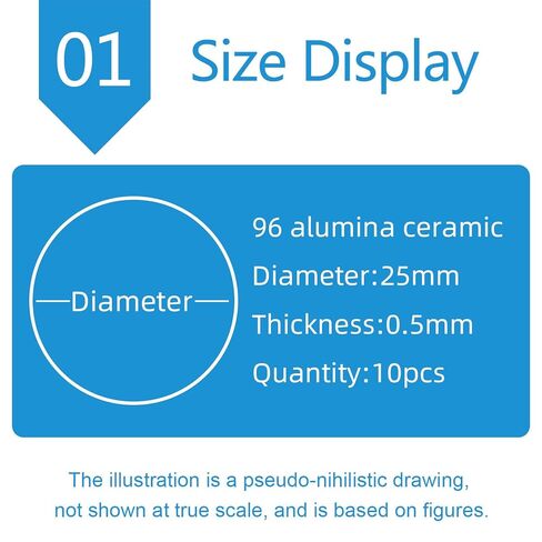 ألومينا السيراميك جولة لوحة العزل ورقة السيراميك الألومينا للملحقات الصناعية ، القطر 2.5 سم (سمك: 3 مم (5pcs)) in Kuwait