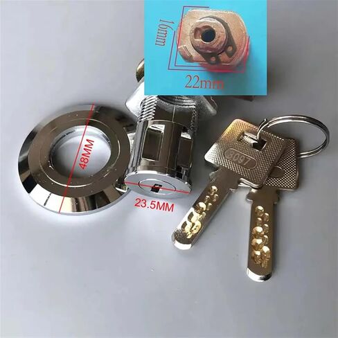 Extended Type Safe Deposit Box Cam Lock Cylinder 80mm 90mm Super Encryption Key Safe Class 1Pcs(60mm K) in Kuwait