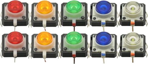 10 PCS 12x12x7.3 Push Bush Bustice Switch لحظة LED 5 Color 12x12x7.3mm 12 * 12 * 7.3mm in Saudi Arabia