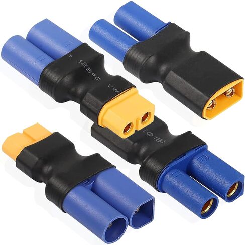 XT60 to EC3 Plug Adapter, EC3 Male to XT60 Female Plug & EC3 Female to XT60 Male Plug for RC FPV Drone Car Lipo NiMH Battery Charger ESC (4 Pack) in Saudi Arabia