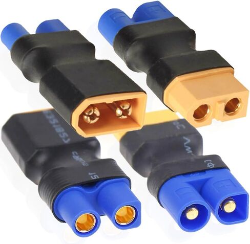 XT60 to EC3 Plug Adapter, EC3 Male to XT60 Female Plug & EC3 Female to XT60 Male Plug for RC FPV Drone Car Lipo NiMH Battery Charger ESC (4 Pack) in Saudi Arabia