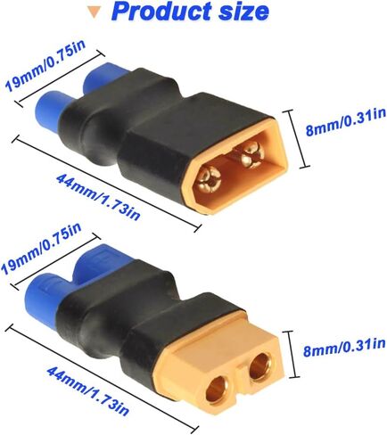XT60 to EC3 Plug Adapter, EC3 Male to XT60 Female Plug & EC3 Female to XT60 Male Plug for RC FPV Drone Car Lipo NiMH Battery Charger ESC (4 Pack) in Saudi Arabia