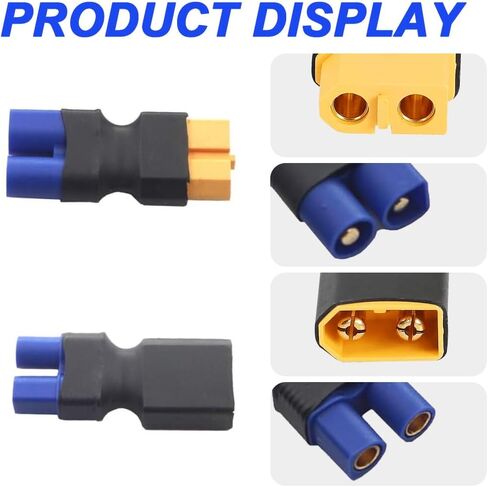 XT60 to EC3 Plug Adapter, EC3 Male to XT60 Female Plug & EC3 Female to XT60 Male Plug for RC FPV Drone Car Lipo NiMH Battery Charger ESC (4 Pack) in Saudi Arabia